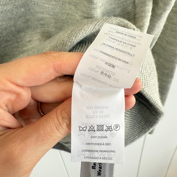 J. Crew 100% Merino Wool Light Gray Crewneck Sweater with Zipper - Picture 7 of 11